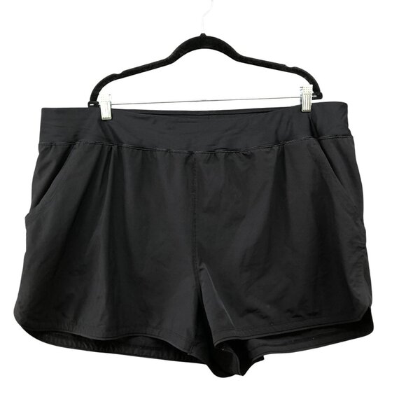 Lands' End Swim Shorts Womens 26W Black Lined Modest - Picture 1 of 8